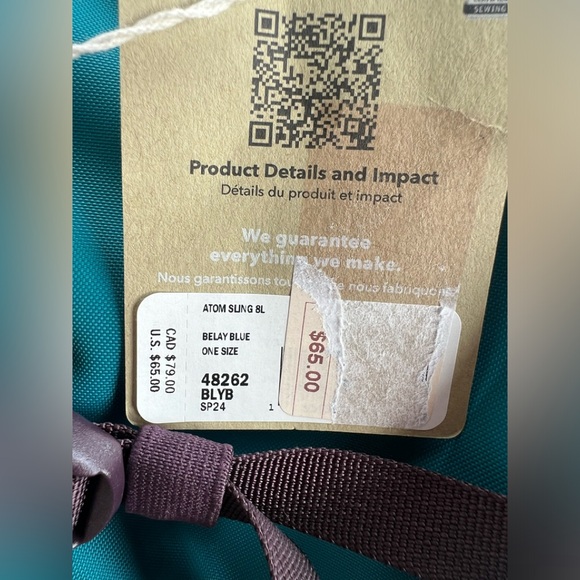 Patagonia’s 8L Atom Sling bag NEW with tags in print turquoise blue - Picture 9 of 11